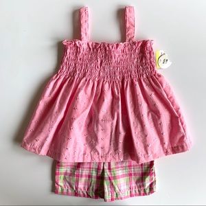 🆕 NWT Park Bench Kids Eyelet Top/Plaid Shorts Set